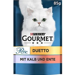 PURINA GOURMET Perle Duetto nat kattenvoer met kalf en eend, 26 x 85 g