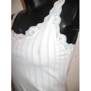 Hemden - Wit - Kant - Aansluitend - Diepe V-hals