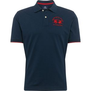 La Martina - Tops - Heren - Blauw - Katoen - Poloshirt met Korte Mouwen