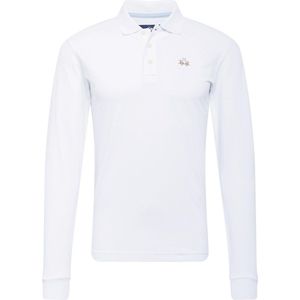 La Martina - Elegant Slim Fit Polo - Wit - Heren - Katoen met Borduurdetails