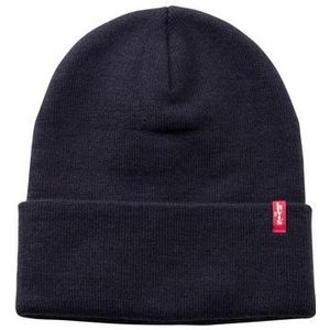 Levi's Unisex Slouchy Red Tab Beanie gebreide muts, blauw (marineblauw 223878-11-17), Eén maat