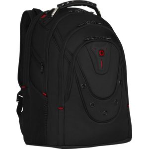 WENGER Ibex Deluxe Rugzak voor laptop, 14-16 inch, tablet met touchscreen, 26 l, dames en heren, business, effen, school, reizen, zwart, 606493, zwart, één maat, rugzak, zwart., Rugzak