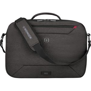 WENGER MX Commute Laptop Bag for Shoulder, Notebook up to 16 Inches, Tablet up to 10 Inches, Women Men, Business University School Travel, Heather Grey