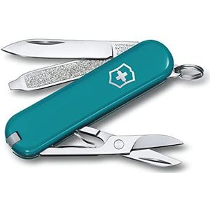 Victorinox Taschenmesser Classic SD Colors (7 Funktionen, Klinge, Schere, Nagelfeile), klein, Blister, Mountain Lake, 58 mm