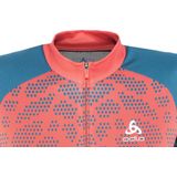 Odlo - Fietsshirt Fujin Print Stand-Up Collar S/S Full Zip - Dubarry-Crystal Teal - Pro Mesh Stof