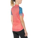 Odlo - Fietsshirt Fujin Print Stand-Up Collar S/S Full Zip - Dubarry-Crystal Teal - Pro Mesh Stof