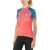 Odlo - Fietsshirt Fujin Print Stand-Up Collar S/S Full Zip - Dubarry-Crystal Teal - Pro Mesh Stof