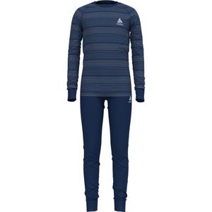 Odlo - Set Active Warm Kids - Thermoset - Estate Blue - Grey Melange - Stripes