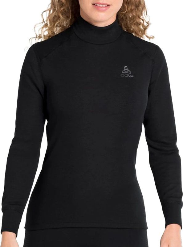 Odlo W BL TOP Turtle neck l s ACTIVE WARM Thermoshirt Dames -Zwart
