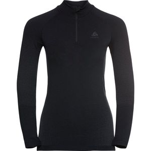 Odlo Shirt Lange Mouwen Halve Rits Performance Warm ECO ZWART