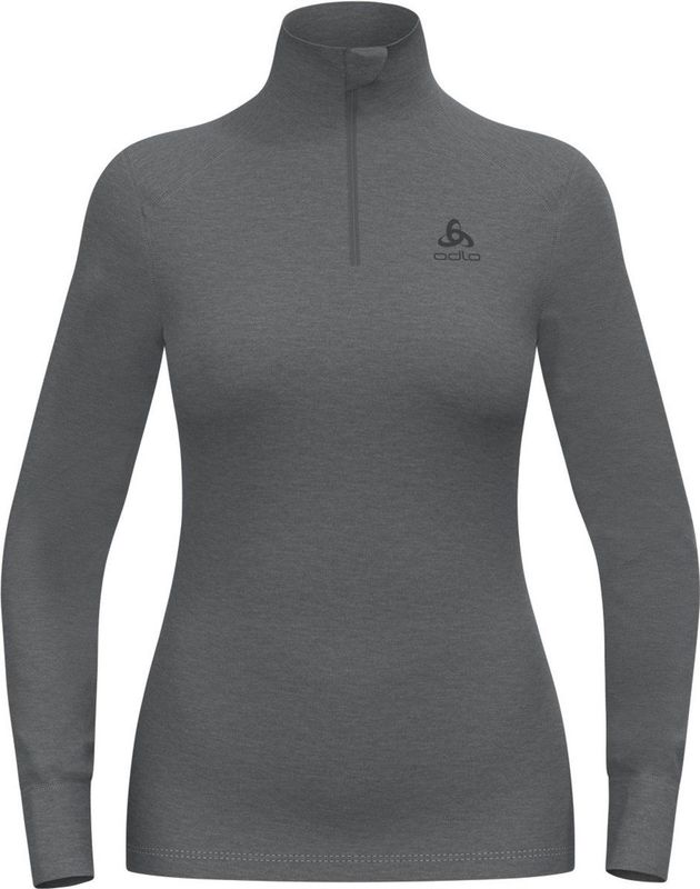 Odlo - BL Top Turtle Neck LS Half Zip Active - Thermoshirt - Odlo Steel Grey Melange - 100% Gerecycled Polyester