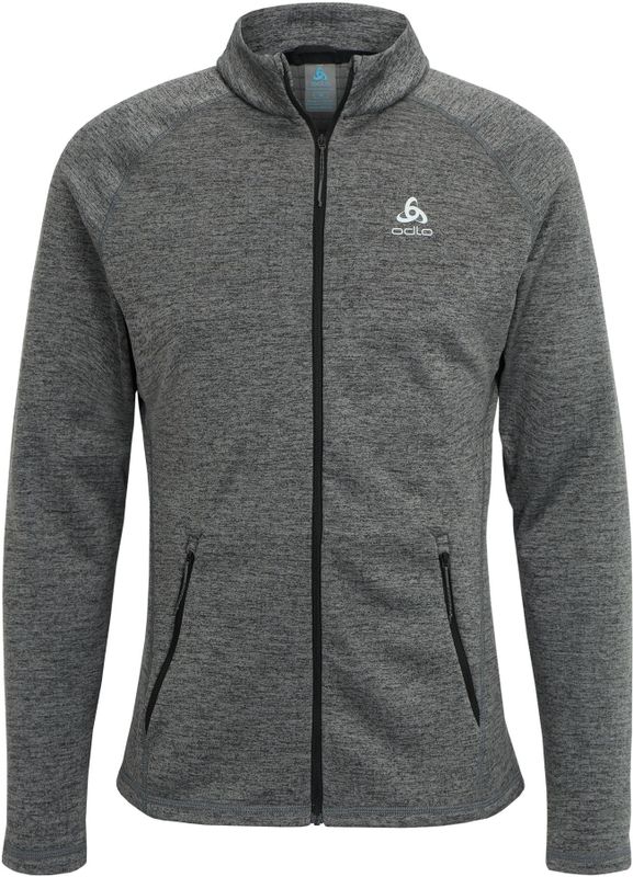 Odlo - Mid Layer Full Zip Tencia - Longsleeve - Dark Grey Melange - 93% Polyester