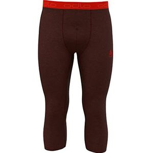 ODLO Leggings 3/4 pour homme, Ketchup Melange - Érable rouge, S