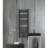Zehnder Aura E elektrische handdoekradiator 146.6x60cm 1000watt 230 volt | 50 Hz Staal Zwart Mat