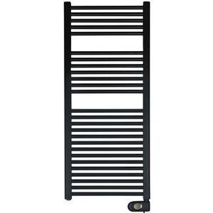 Zehnder Aura E elektrische handdoekradiator 146.6x60cm 1000watt 230 volt | 50 Hz Staal Zwart Mat PBEBZ-150-60/MQ