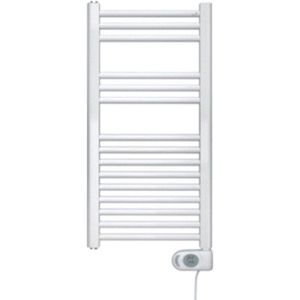 Zehnder Aura E elektrische handdoekradiator 90.6x50cm 500watt 230 volt | 50 Hz Staal Wit glans PBEZ-090-50/MQ9016