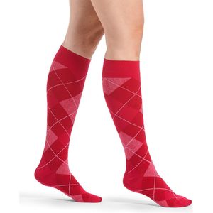 Sigvaris Microfiber Shades Steunkousen Dames Argyle Cherry-Maat: 35 - 37