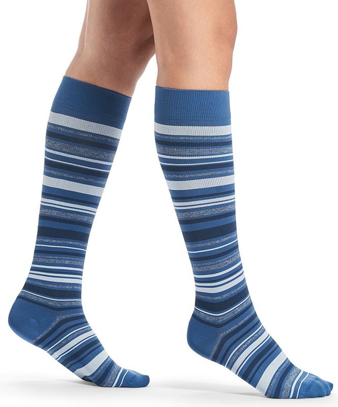 Sigvaris - Microfiber Shades - Steunkousen - Blauw - Gestreept