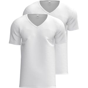 T-shirt - Wit - Katoen - V-hals