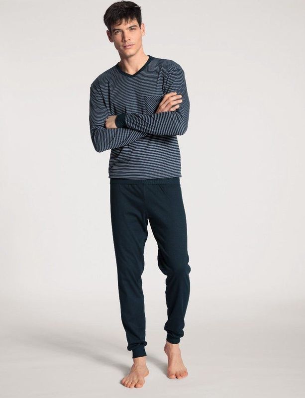 CALIDA Relax Streamline Pyjama - Dark Sapphire - Katoen