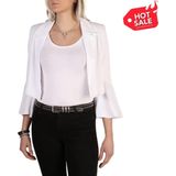 Guess - Damesjas - Wit - Katoen - Voorkant Sluiting - Gewatteerd - Lange Mouwen