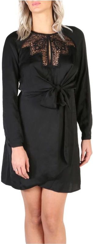 Guess - Jurk - Zwart - Polyester - Lange Mouwen - Ronde Hals