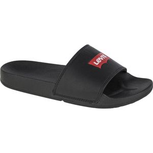 Levi's June Batwing S, platte sandalen voor dames, Regular Black, 43 EU