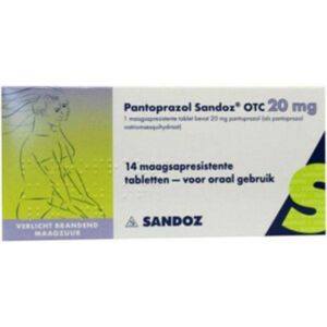 Sandoz - Pantoprazol - Maagtabletten - 20mg - 1 x 14 tabletten