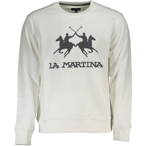 La Martina - Sweatshirt - Wit - Katoen - Elegant met Lange Mouwen en Ronde Hals