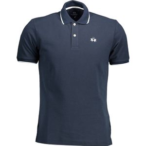 La Martina - Classic Polo Shirt - Blauw - Katoen - Korte Mouwen