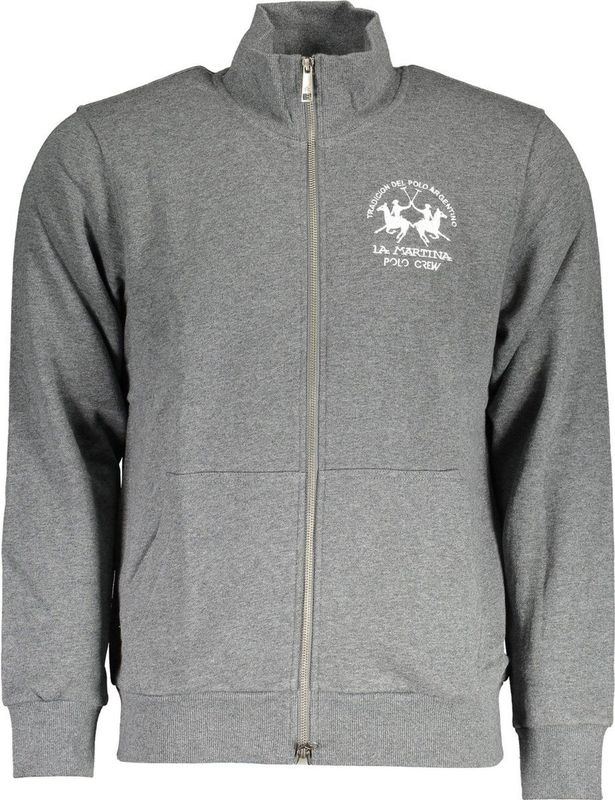 La Martina Heren Grijze Katoenen Trui
