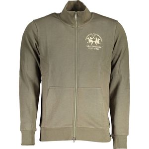 La Martina - Groene Heren Zip Sweater - Geborduurd Logo