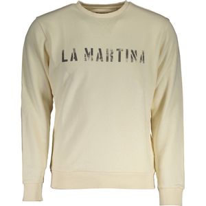 La Martina - Sweatshirt - Beige - Elegant met Wit Logo Print