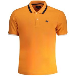 Poloshirt - Oranje - Katoen - Korte Mouwen - Slim Fit - 2 Knopen
