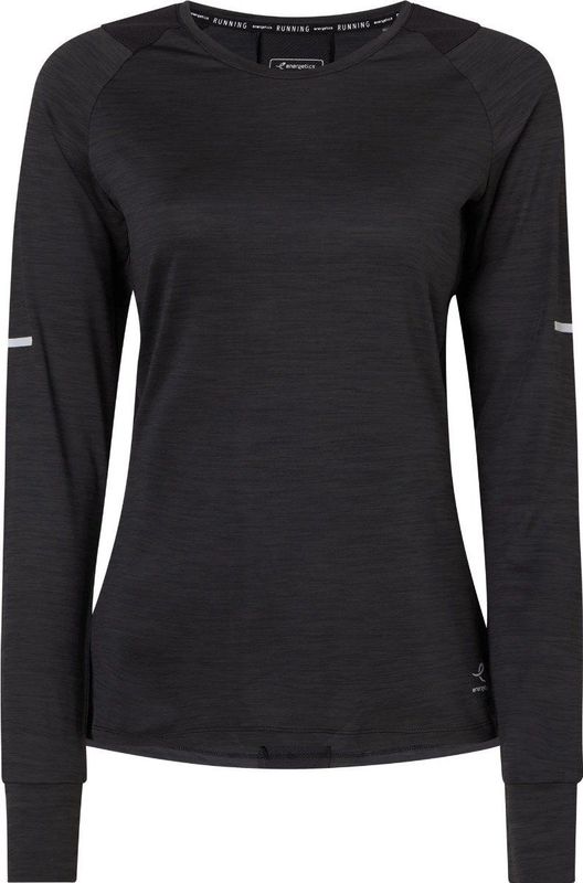 ENERGETICS - evii l/s w - Hardloop T-shirt - Zwart - Lange Mouw - Winter Dames