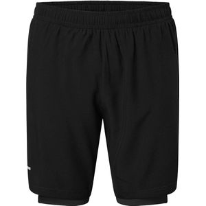 ENERGETICS Allen V M 2in1 Hardloopshort - Zwart - 4-Weg Stretch - Met Ritszak