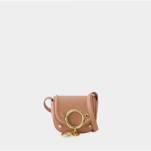 See by Chloé, Tassen, Dames, Roze, ONE Size, Leer, Mara Crossbody Tas - Glad kalfsleer