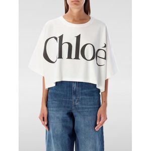 Chloé, Dames, Tops, Wit, Maat: L Katoen,