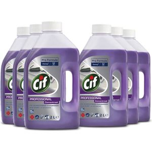 6x Cif Professional 2-in-1 Desinfecterende Keukenreiniger Pro Formula 2 liter