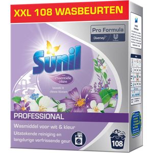 Sunil Professional Wasmiddel Poeder Lavendel & Chinese Bloesem - 108 Wasbeurten Pro Formula 7,56 kg