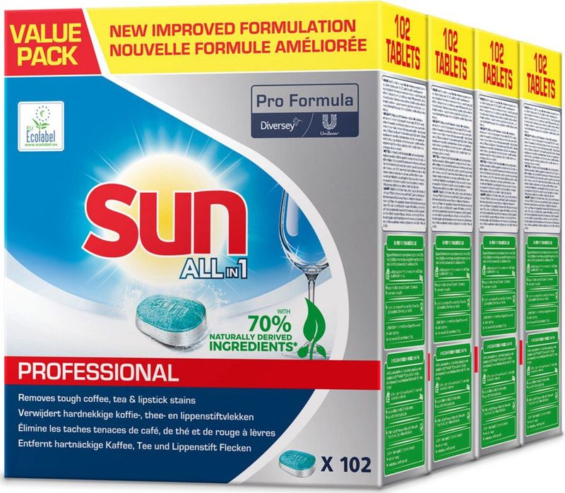 Sun Pro Formula All-in-1 Vaatwastabletten  voordeelverpakking 4 x102 st