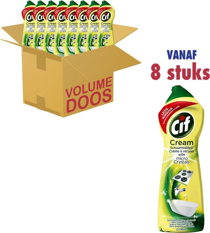 Cif - Schuurmiddel - Citroen - 750ml - 8 Stuks