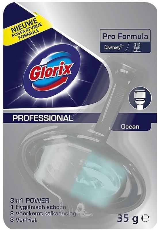 Glorix - Ocean Fresh - Toiletblok - 12 Stuks - Met Houder