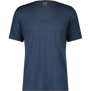 Scott - Defined Merino T-shirt - Blauw - Merinowol - Korte Mouwen