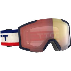 Scott Shield skibril blauw/wit/rood - Lenscat S2 - cilindrisch