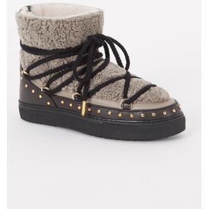 Inuikii Curly Rock snowboot van schapenvacht met leren details