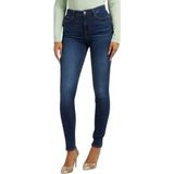 Guess - Effen Skinny Jeans - Blauw - Katoenmix