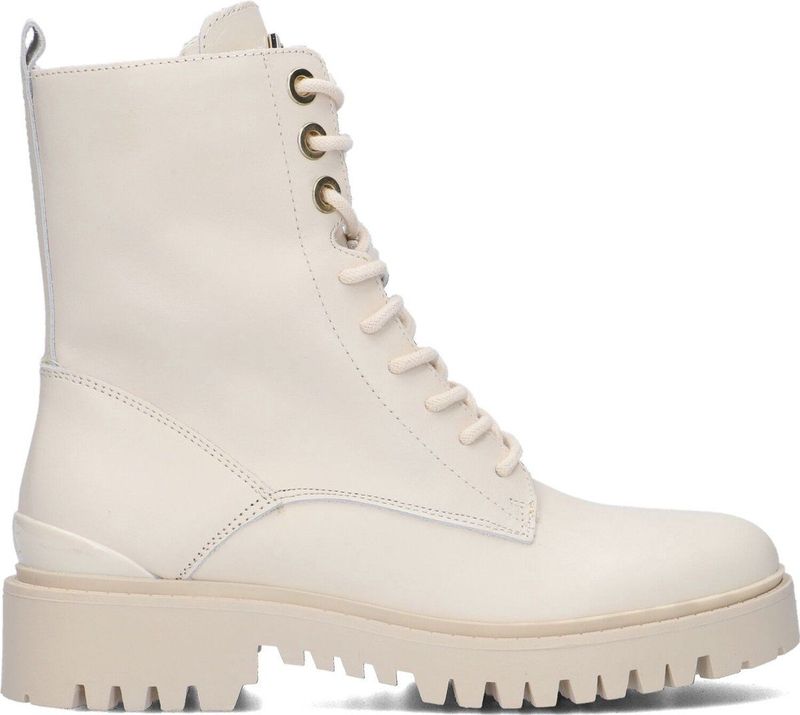 Guess - Dames Veterboot - Off White - Leer