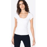 Imprimétop - Blauw Wit - Gemengde Viscose - Korte Mouwen - Slim Fit