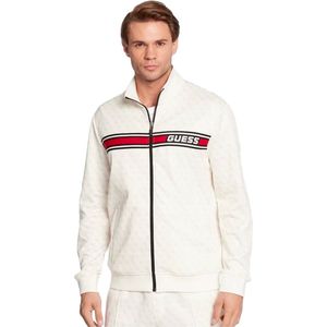 GUESS Sportsweatvest 'KORBIN'  beige / rood / zwart / wit